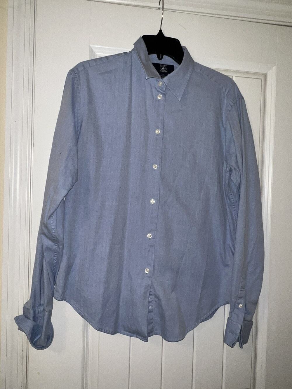 Hunt Club women’s blue button down long sleeve shirt collared size 8 cotton
